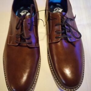 Mens Dockers Size 10 New  Brown Leather Lace-Up Dress Shoes